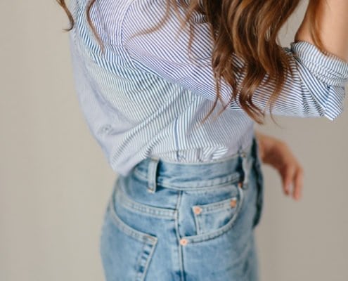 HF-6732 Stipes and Mom Jeans